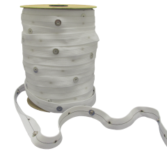 7.5" SPACING WHITE ACCORDION FOLD SNAP TAPE