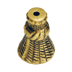 BRASS TASSEL CORD WEIGHT, DIAMETER 1.375", LENGTH IS 1.75"