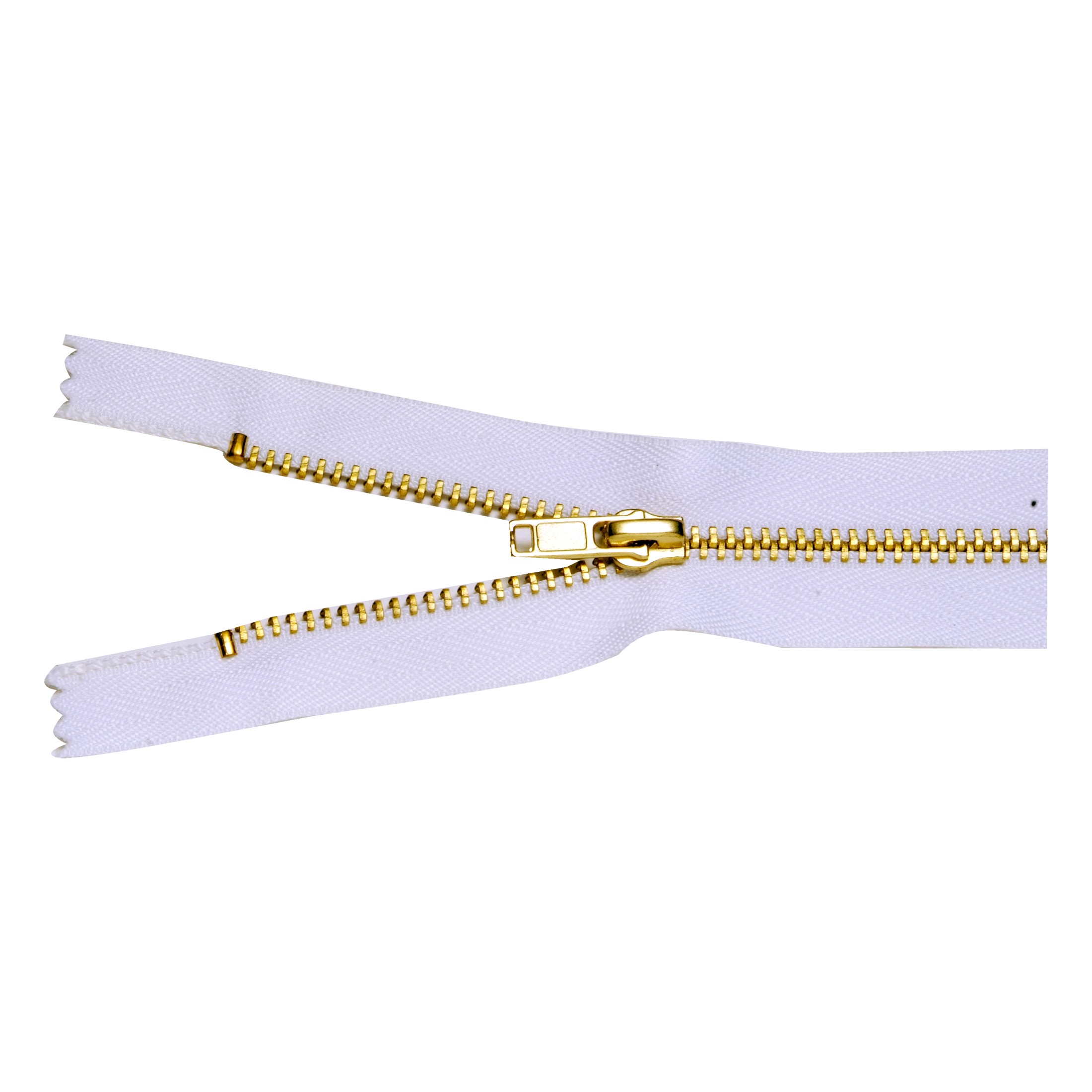 WHITE 3 BRASS ZIPPER 36" LONG UPHOLSTERY SUPPLIES & TOOLS Drapery